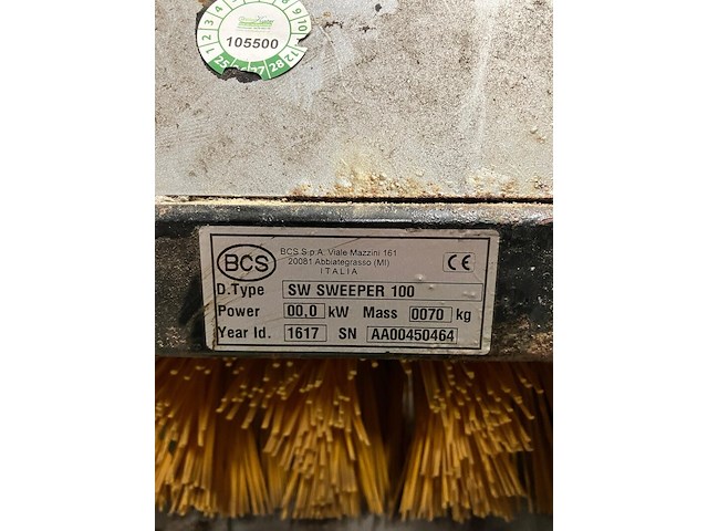 Aanbouw veegmachine, bcs, sw sweeper 100, 2017 - afbeelding 3 van  3