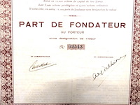 Aandeelbewijs (part de fondateur) uit 1923 voor de belgische vennootschap "anciens établissements beroff & horinek" - afbeelding 4 van  5