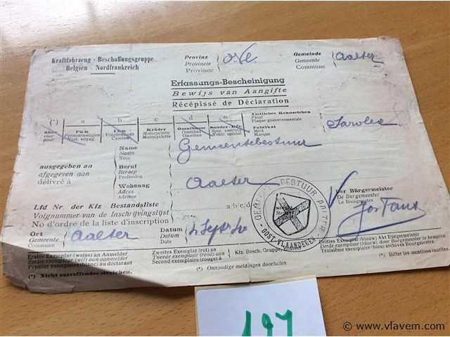 Aangifte bewijs 1040 - afbeelding 1 van  2