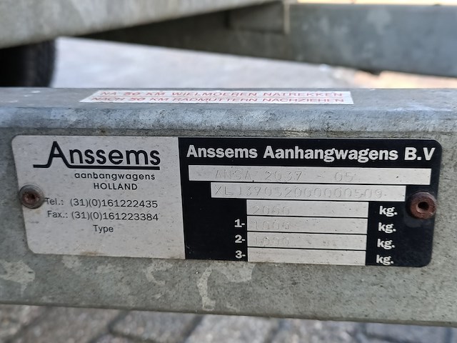Aanhanger, annsems, bs-2000 ansa 2037 - afbeelding 2 van  13