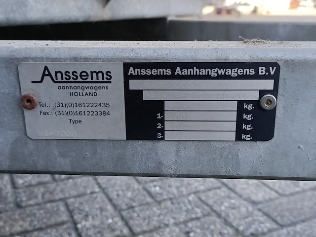Aanhanger, anssems, bs-2000 ansa 2037 - afbeelding 4 van  12