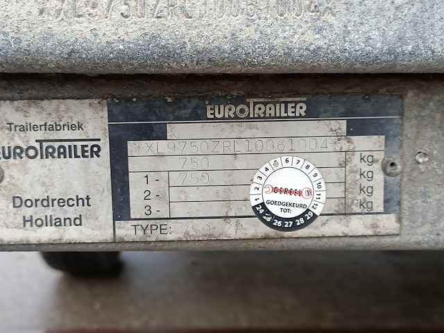 Aanhanger, eurotrailer, 750 zr - afbeelding 6 van  17