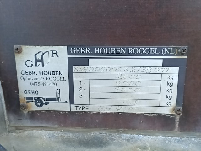 Aanhanger, geho, gh7400 met oprij klep, 2003 - afbeelding 14 van  15
