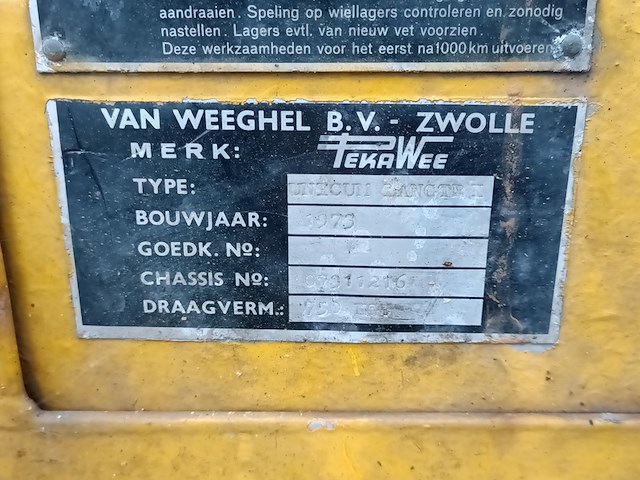 Aanhanger, weeghel, 750 kg, 1973 - afbeelding 5 van  6