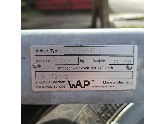 Aanhangeras met 2x wiel wap, wag 085 l - afbeelding 7 van  12