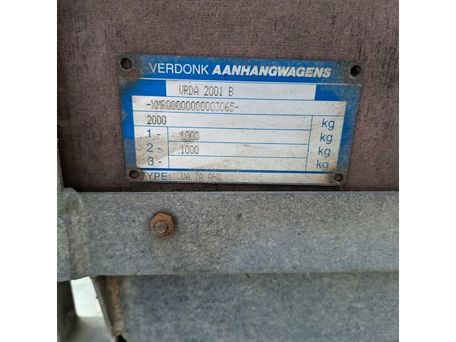 Aanhangwagen 2000 kg, verdonk, vrda 2001 b - afbeelding 16 van  23