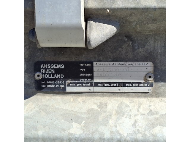 Aanhangwagen, anssems, a-s 2000-3013, 1997 - afbeelding 15 van  27