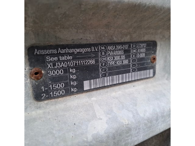 Aanhangwagen, anssems, ksx2, 2011 - afbeelding 3 van  17