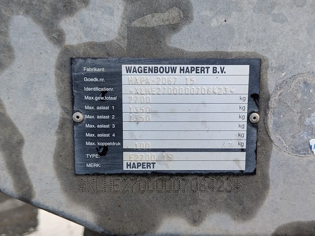 Aanhangwagen, hapert, e2700 15, 2008 - afbeelding 8 van  17
