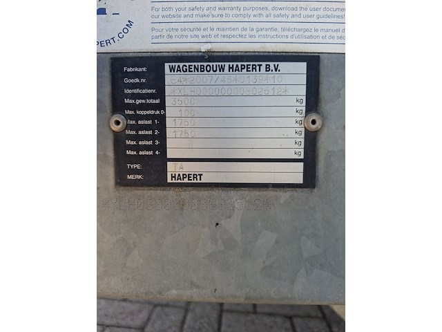Aanhangwagen, hapert, ta c44b 302, 2017 - afbeelding 12 van  16