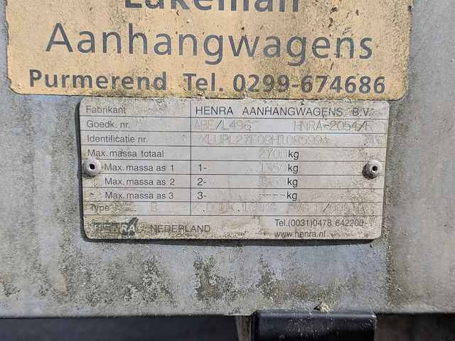 Aanhangwagen, henra, pl 2, 2011 - afbeelding 9 van  17
