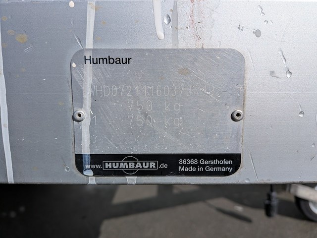 Aanhangwagen, humbaur, 750 kg, (kentekenloos) - afbeelding 4 van  12