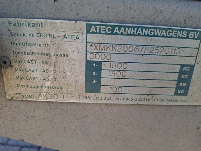 Aanhangwagen, kipper, atec, ak-30-h, 2005 - afbeelding 11 van  15