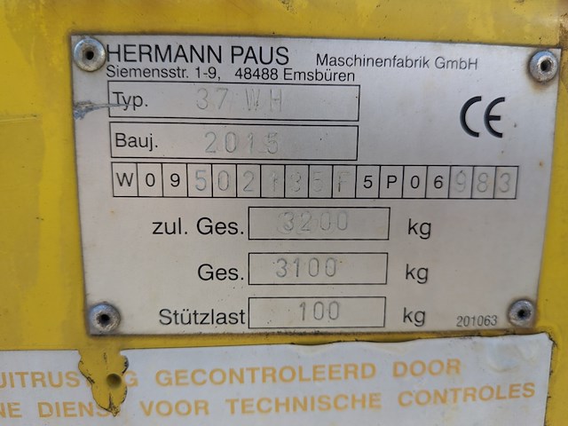 Aanhangwagen ladderlift, hermann paus, 37wh, 2015 - afbeelding 8 van  46