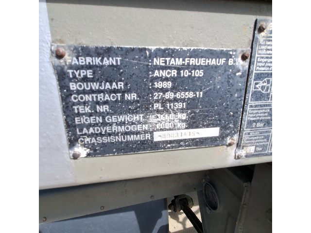 Aanhangwagen met huif, netam fruehauf, ancr 10-105, 1989 - afbeelding 15 van  25