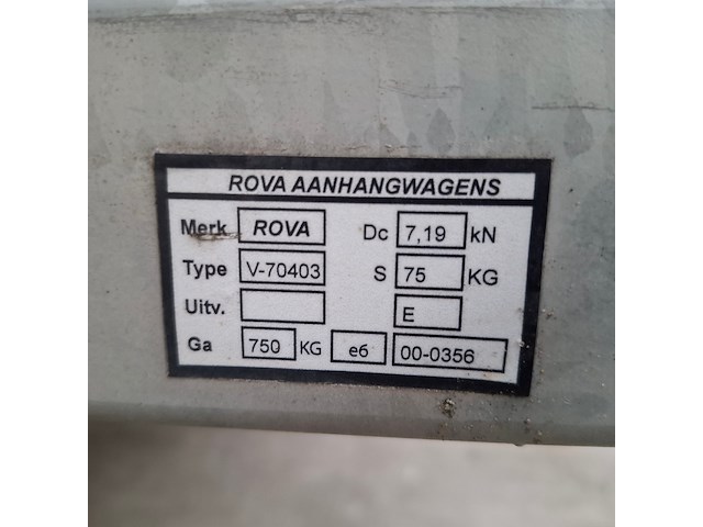 Aanhangwagen, rova, open v-70403 <750kg - afbeelding 4 van  18