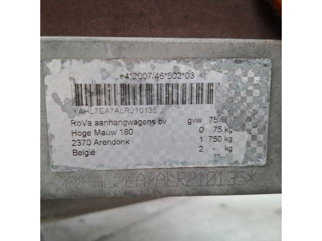 Aanhangwagen, rova, open v-70403 <750kg - afbeelding 8 van  18