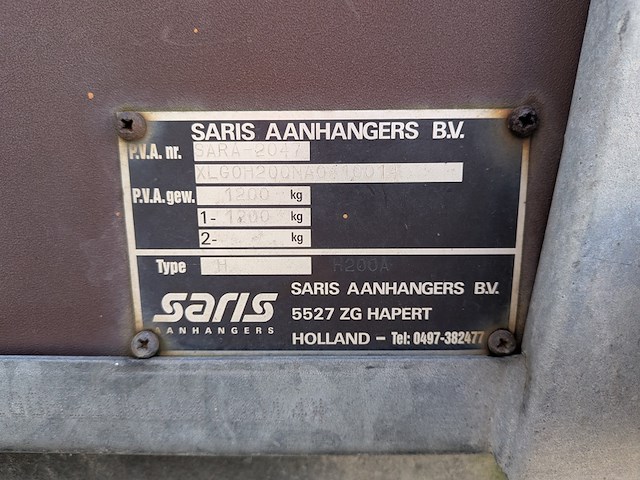 Aanhangwagen, saris, h200a, 2007 - afbeelding 6 van  15