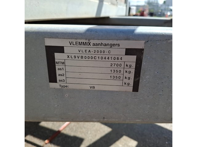 Aanhangwagen tandemasser met rijplaten 2700 kg, vlemmix, vb, 2011 - afbeelding 18 van  25