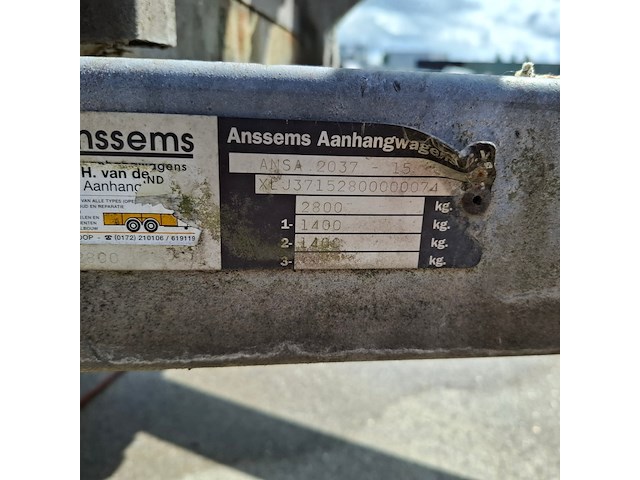 Aanhangwagen tandemasser met rijplaten 2800 kg, ansems, bs, 2003 - afbeelding 24 van  30