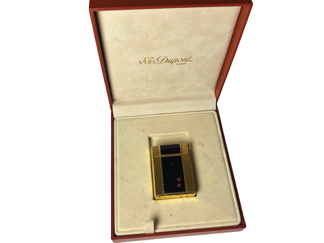 Aansteker st dupont, black laquer, goud, 2000 - afbeelding 1 van  5