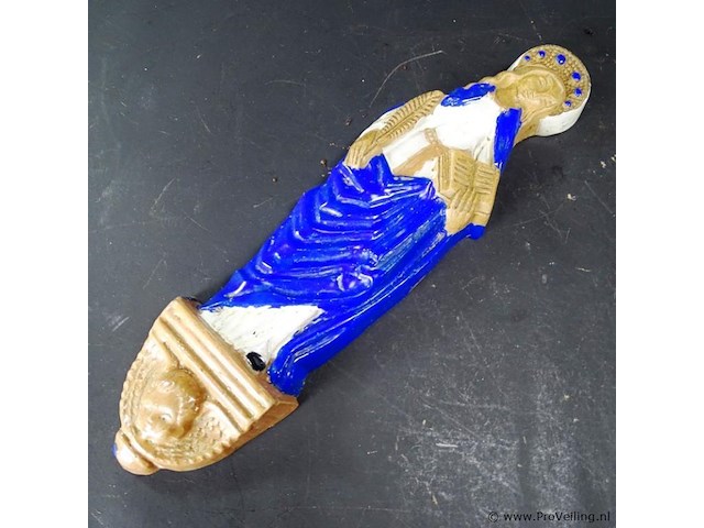 Aardewerk handbeschilderde madonna met kind - afbeelding 2 van  5