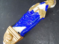 Aardewerk handbeschilderde madonna met kind - afbeelding 2 van  5