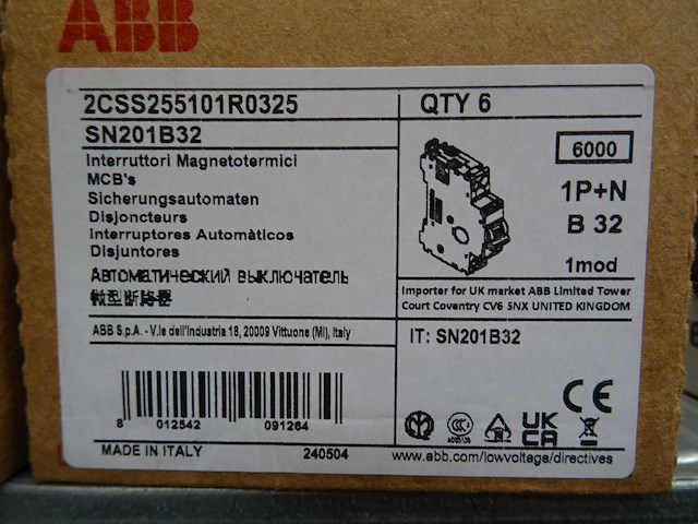 Abb - 2css255101r0325 - aardlekschakelaar (60x) - afbeelding 2 van  2