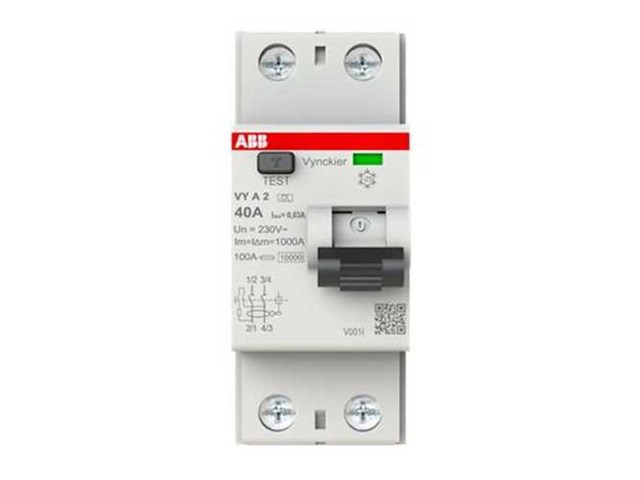 Abb - interruptteur differentiel 2p 40a 30ma type a (18x) - afbeelding 1 van  6