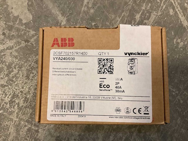 Abb - interruptteur differentiel 2p 40a 30ma type a (18x) - afbeelding 6 van  6