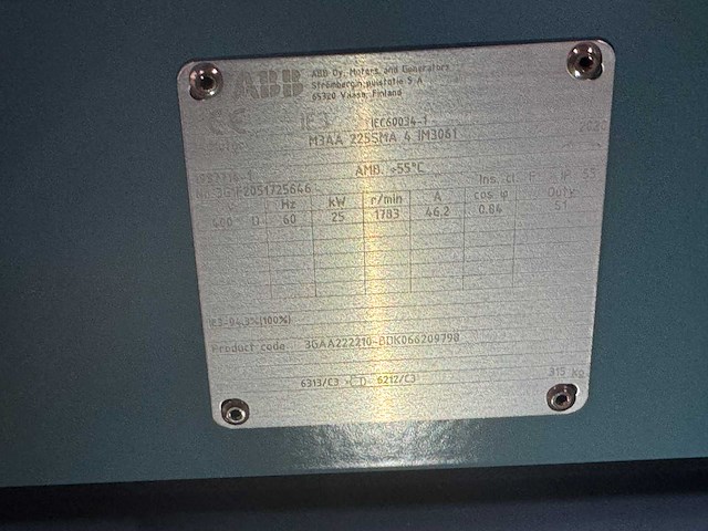 Abb - m3aa 225sma 4 - 3 fase elektromotor 25 kw - afbeelding 3 van  8