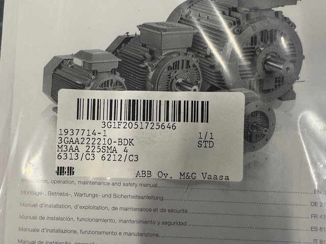 Abb - m3aa 225sma 4 - 3 fase elektromotor 25 kw - afbeelding 6 van  8