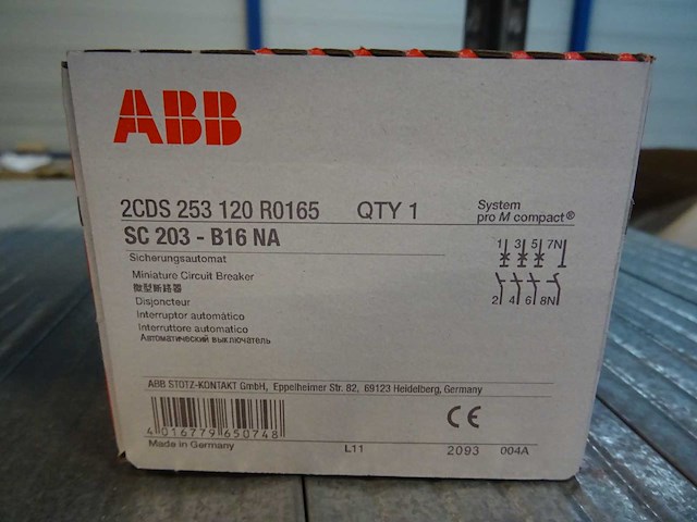 Abb - sc 203 - b16 na - 2cds253120r0165 - zekeringsautomaat (24x) - afbeelding 2 van  2
