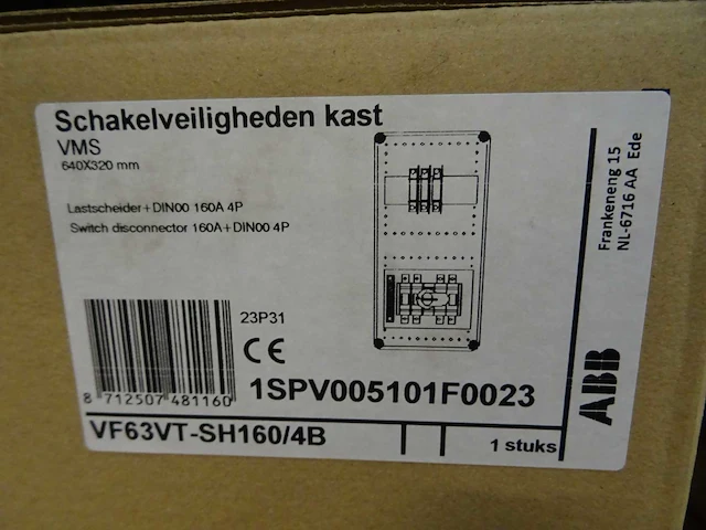 Abb - vms vf63vt-sh160/4b - 1spv005101f0023 - schakelveilighedenkast - afbeelding 2 van  3