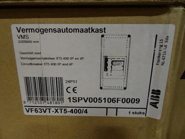 Abb - vms vf63vt-xt5-400/4 - vermogensautomaatkast - afbeelding 1 van  2