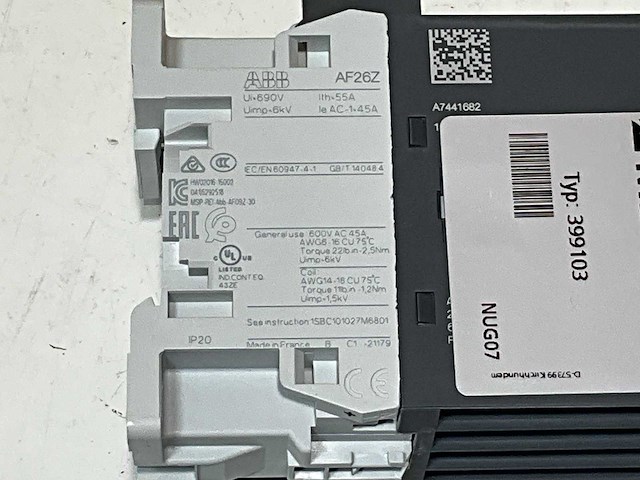 Abb af 26z-40-00-20 magneetschakelaar 11kw 400 - afbeelding 5 van  6