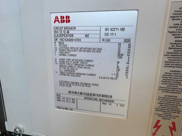 Abb / elatec middenspanningsschakelinstallatie, 16-veld, 12 kv, 1250 a - afbeelding 5 van  22