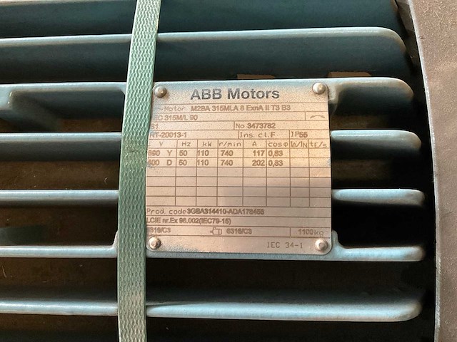 Abb m28a 315mla 8 exna ii t3 83 elektromotor - afbeelding 7 van  8