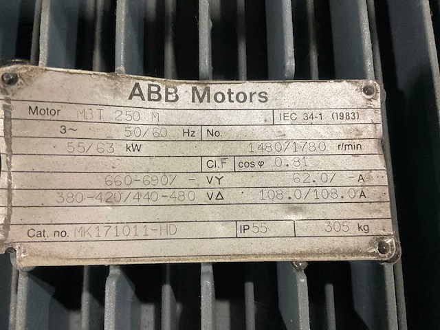 Abb motors m3t 250 m elektromotor - afbeelding 5 van  5