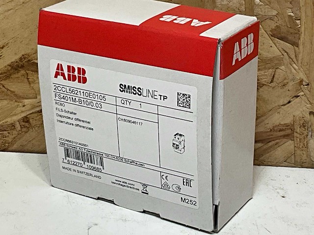 Abb smissline 2ccl562110e0105 aardlekautomaat 1p+n 10a 0.03a 10ka b10 (4x) - afbeelding 3 van  3