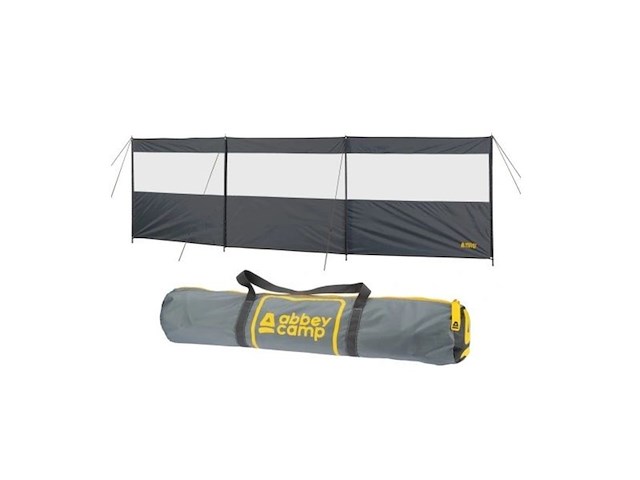 Abbey camp windscherm met raam polyester 5 meter grijs - afbeelding 1 van  2