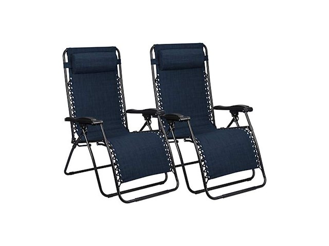 Abbey campingstoel chaise longue iv set van 2 marine - afbeelding 1 van  5