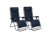Abbey campingstoel chaise longue iv set van 2 marine - afbeelding 1 van  5