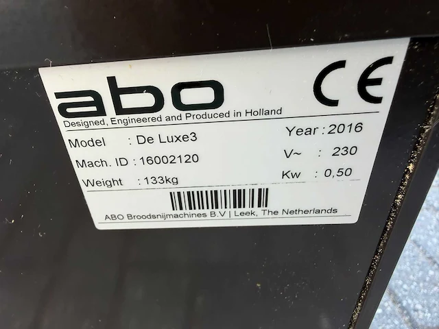 Abo - 2016 - de luxe 3 - broodsnijmachine - afbeelding 3 van  4