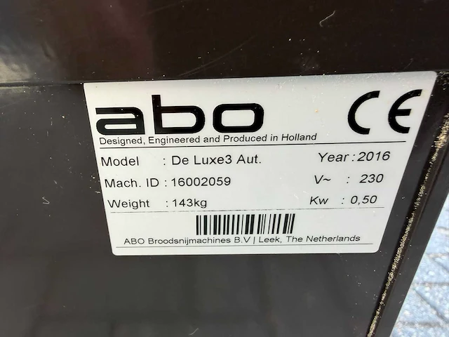 Abo - 2016 - de luxe 3 automaat - broodsnijmachine - afbeelding 5 van  5