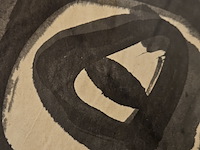 Abstracte compositie op papier, ernst vijlbrief, oost indische inkt - afbeelding 4 van  4