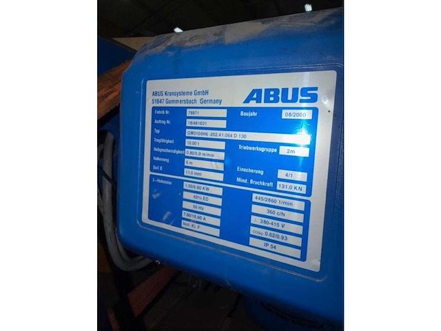 Abus - 2000 - 78871 - bovenloophalkraan - afbeelding 2 van  5