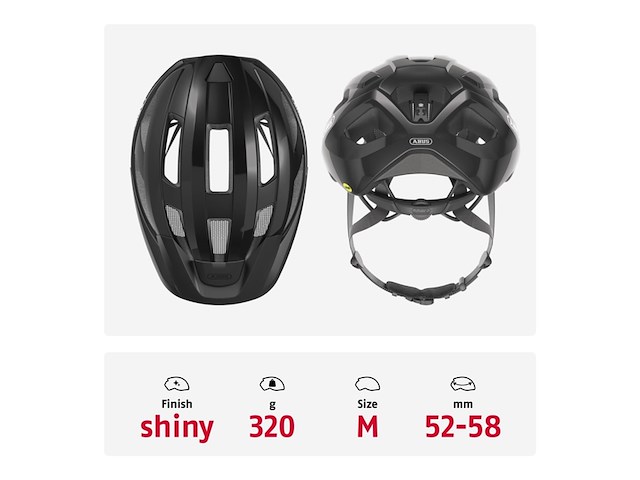 Abus macator mips racefiets helm zwart m - afbeelding 3 van  6