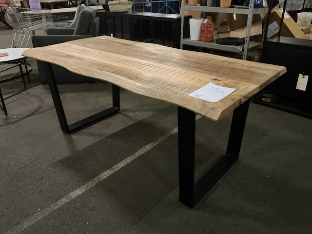Acacia boomstam eetkamertafel 180cm - afbeelding 1 van  4
