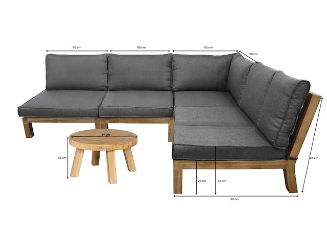 Acacia hout - kent - loungeset(250x170cm) - afbeelding 5 van  5